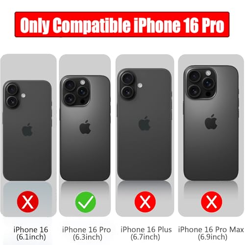 Battery Case for iPhone 16 Pro, Full Encircle 10000mAh High Capacity Rechargeable Portable Charger Case Extended Battery Pack for iPhone 16 Pro (6.3 inch) Wireless Charging Cover with Carplay-Black - size: iPhone 16 Pro (6.3 inch)