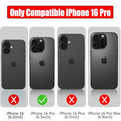 Battery Case for iPhone 16 Pro, Full Encircle 10000mAh High Capacity Rechargeable Portable Charger Case Extended Battery Pack for iPhone 16 Pro (6.3 inch) Wireless Charging Cover with Carplay-Black - size: iPhone 16 Pro (6.3 inch)