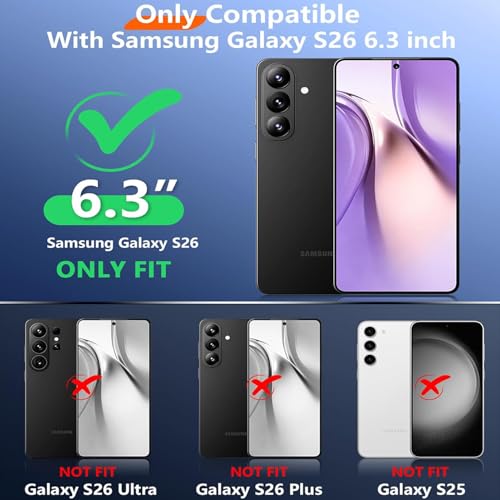 Battery Case for Galaxy S26, Upgraded 10000mAh Battery Pack Rechargeable Charger Case with Wireless Charging Compatible for Galaxy S26(6.3 inch) External Charging Cover(Black) - size: Galaxy S26