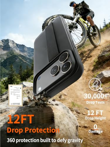 for iPhone 17 Pro Max Case with Elastic Hand Strap and Finger Ring Grip - color: Black, size: iPhone 17 Pro Max