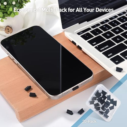 Cable Matters 20-Pack USB C Port Covers, USB C Dust Plug, Black - style: USB-C