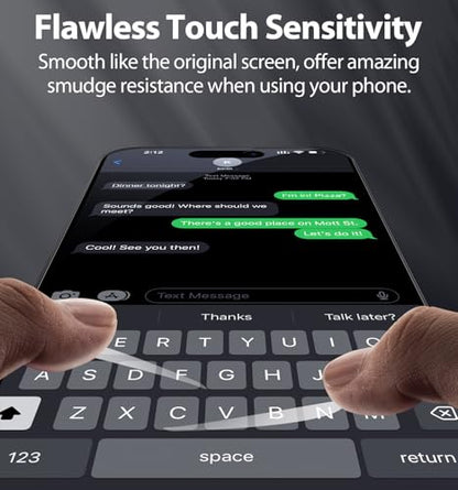 TECHO Privacy Screen Protector for iPhone 16 Pro Max Tempered Glass Film, Full Coverage Edge to Edge, Anti Spy Private, 9H Hardness, Easy Installation, 2 Pack, 6.9 Inch - size: iPhone 16 Pro Max (6.9 inch)