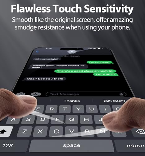 TECHO Privacy Screen Protector for iPhone 16 Pro Tempered Glass Film, Full Coverage Edge to Edge, Anti Spy Private, 9H Hardness, 2 Pack, 6.3 Inch (iPhone 16 Pro (6.3 inch)) - size: iPhone 16 Pro (6.3 inch)