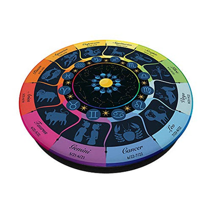 Zodiac Astrology Wheel Star Sign Symbol Astrology Birth Grip PopSockets PopGrip: Swappable Grip for Phones & Tablets
