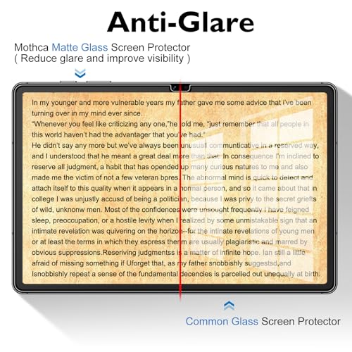 Mothca Matte Glass Screen Protector for Samsung Galaxy Tab S10 Lite / S10 FE / S9 FE 10.9" & Galaxy Tab S9 11" with Installation Frame, Anti-Glare & Anti-Fingerprint Tempered Glass Film, Smooth as Silk - size: S9 FE 10.9"/S9 11"