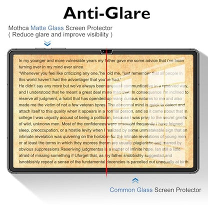 Mothca Matte Glass Screen Protector for Samsung Galaxy Tab S10 Lite / S10 FE / S9 FE 10.9" & Galaxy Tab S9 11" with Installation Frame, Anti-Glare & Anti-Fingerprint Tempered Glass Film, Smooth as Silk - size: S9 FE 10.9"/S9 11"