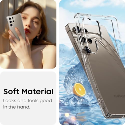 for Galaxy S25 Ultra Case, Ultra [Slim Thin] Flexible Scratch Resistant Clear TPU Gel Rubber Soft Skin Silicone Protective Phone Case Cover for Samsung Galaxy S25 Ultra (Clear) - size: S25 Ultra