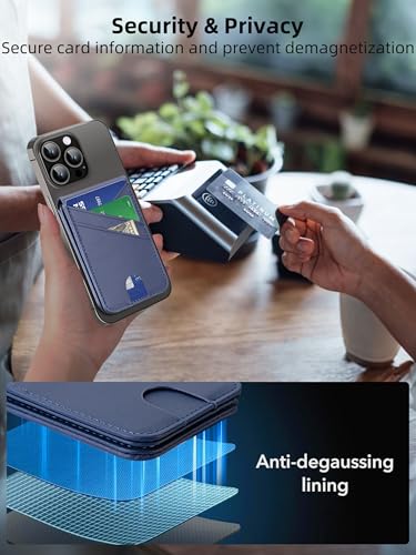 for Magsafe Wallet Stand Tracker (iOS Only) Magnetic Card Holder Finder - color: Blue Find My