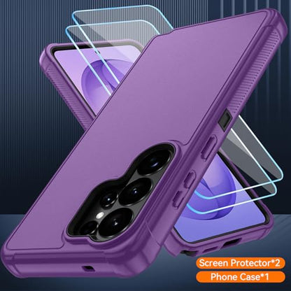 for Samsung Galaxy S26 Ultra Case with HD Screen Protector, 3-Layer Shockproof Military Grade Full Body Protection, Heavy Duty Hybrid Protective Phone Cover (Lilac Purple/Black) - color: Lilac Purple/Black