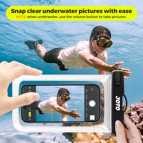JOTO Up to 7" Universal Waterproof Phone Case for iPhone 17 Air 16 15 14 13 12 11 Plus Pro Max, IPX8 Cellphone Dry Bag XR X SE, Galaxy S23 S22 S21 S20+ S20 S10 Plus Note, Pixel -Clear - color: Clear, size: 1 Pack