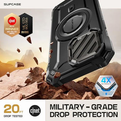 SUPCASE for iPhone 16 Pro Case (6.3 inch) with Camera Cover Stand, Dark | Compatible with MagSafe, Military-Grade Drop Protection, Camera Control Button, Heavy Duty Rugged Magnetic Phone Case, UB XT - color: Dark