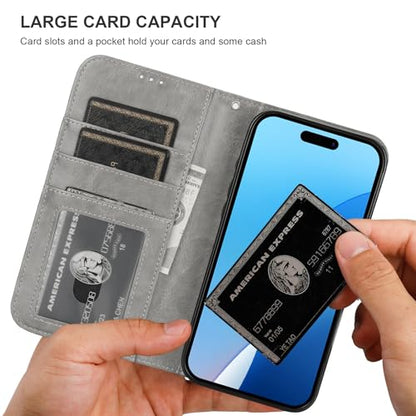 Bocasal for MagSafe Wallet Case Card Holder for iPhone 16 Pro Max Grey - color: Gray for MagSafe