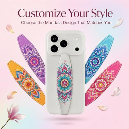 Switchbands Cell Phone Grip Strap – Reversible Soft Elastic Hand Holder for Back of Phone, Secure Anti-Drop Hand Strap, Arthritis Friendly, Slim Universal Boho Fit for All – Mystic Whispers
