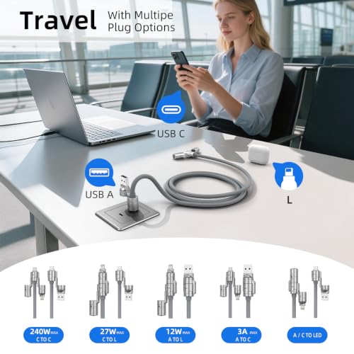 USB C to USB C Cable, 240W Fast Charging 4 in 1 Charging Cable, 6.6 ft