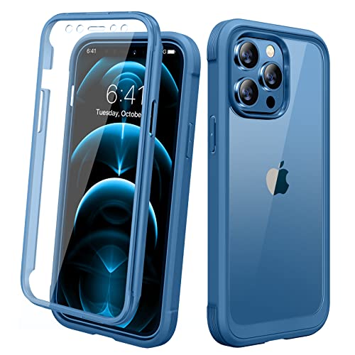 Diaclara Designed for iPhone 12 Pro Max Case, Full Body Rugged with Built-in Touch Sensitive Anti-Scratch Screen Protector, Soft TPU Bumper Case for iPhone 12 ProMax 6.7", Blue - color: Blue, size: iPhone 12 Pro Max
