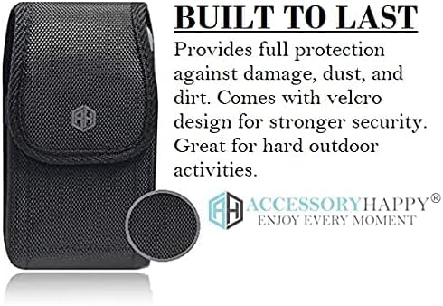 AH Military Grade Cell Phone Pouch Clip Holster Holder w/Belt Loop for iPhone 16 Plus, 16 Pro Max, 15 Plus, 15 Pro Max, 14 Pro Max Cell Phone Holsters Fits Cell Phone w/Heavy Duty Case (Large) - color: BLACK, size: BLACK - LARGE