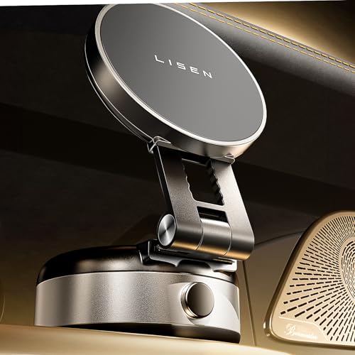 LISEN for iPhone 18 Pro Max Electric Suction Cup Phone Mount, Vacuum Electric Suction Cup Phone Mount, for MagSafe Magnetic Suction Mount for iPhone Duo 18 17 16/15/14/13/12 Pro Max, Black Kits - color: silver