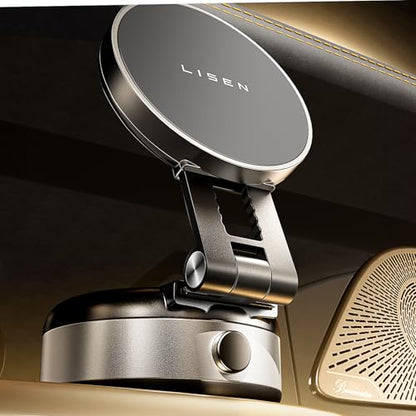 LISEN for iPhone 18 Pro Max Electric Suction Cup Phone Mount, Vacuum Electric Suction Cup Phone Mount, for MagSafe Magnetic Suction Mount for iPhone Duo 18 17 16/15/14/13/12 Pro Max, Black Kits - color: silver