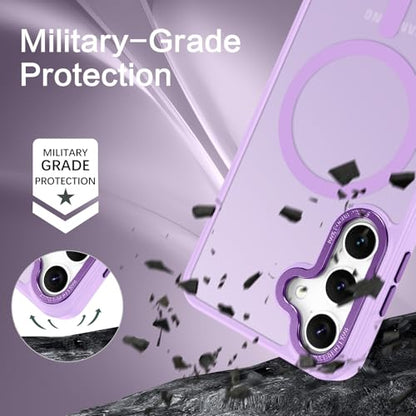 BENTOBEN Magnetic for Samsung Galaxy S24 Plus Case [Compatible with Magsafe] Translucent Matte Slim Thin Shockproof Anti-Yellow Women Men Protective Phone Cover for Galaxy S24 Plus 6.7", Light Purple - color: Light Purple