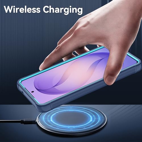 for Samsung Galaxy S26 Ultra Case with HD Screen Protector, 3-Layer Shockproof Military Grade Full Body Protection, Heavy Duty Hybrid Protective Phone Cover (Blue/Glacier Blue) - color: Blue/Glacier Blue