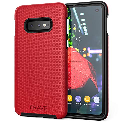 Crave Dual Guard Compatible with Samsung Galaxy S10e Case, Shockproof Protection Dual Layer Case for Samsung Galaxy S10e - Red - color: Red