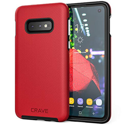 Crave Dual Guard Compatible with Samsung Galaxy S10e Case, Shockproof Protection Dual Layer Case for Samsung Galaxy S10e - Red - color: Red