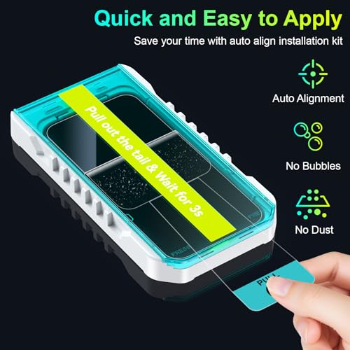 Esanik 2-Pack for iPhone 17 Pro/17/16Pro 360° Privacy Screen Protector - 4-Way Anti-Spy Tempered Glass, Shatterproof, Anti-Peep, Scratch Resistant