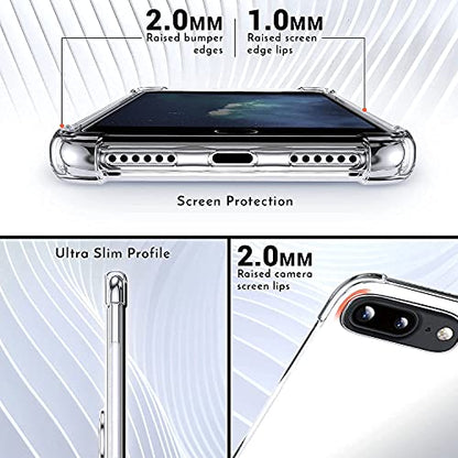 Shields Up for iPhone 8 Plus/7 Plus Case with Card Holder Stand, Clear - color: Clear, size: iPhone 7 Plus/ 8Plus