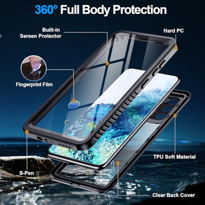 xiwxi for Samsung Galaxy S20 Plus Case Waterproof,[IPX8 Underwater Case][Full Body Shockproof & Military Dropproof] Clear Sound Quality Built-in Screen Protector for Samsung S20 Plus 6.7 inch-Black - size: For Samsung S20 Plus-6.7"