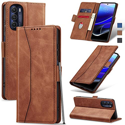 Jasonyu Flip Wallet Case for Moto G Stylus 5G (2022),Leather Magnetic Folio Cover with Card Holder,Kickstand - TPU Shockproof Durable Protective Phone Case,Brown | PU Leather Magnetic Folio Cover,with Card Holder,Kickstand,TPU Shockproof,Durable,Protectiv