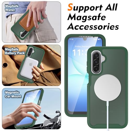 Magnetic Phone Case for Samsung Galaxy A37 / A36 /A56, Army Green - color: Army Green