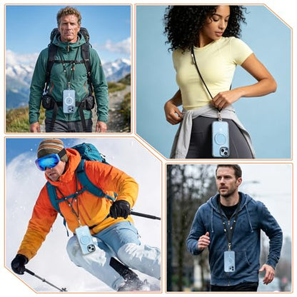 Adjustable Cell Phone Lanyard Crossbody Universal Anti-Theft Neck Phone Wrist Strap 4-IN-1 Neck Lanyard - color: Black