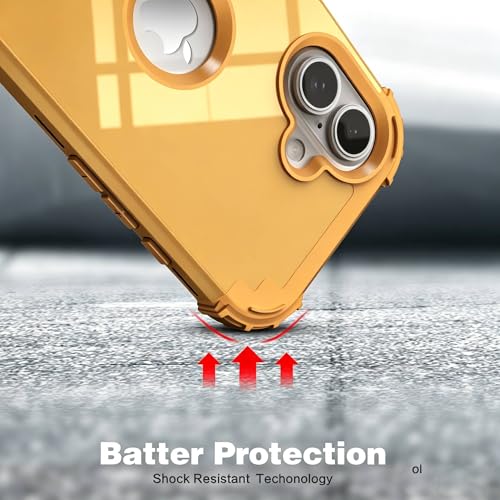 IDweel for iPhone 16 Case with Screen Protector,Luxury 3 in 1 Shockproof Slim Fit Hybrid Heavy Duty Hard PC Cover Soft Silicone Bumper Full Body Anti-Fingerprint Case,Glitter Sundial Golden - color: Glitter Sundial Golden