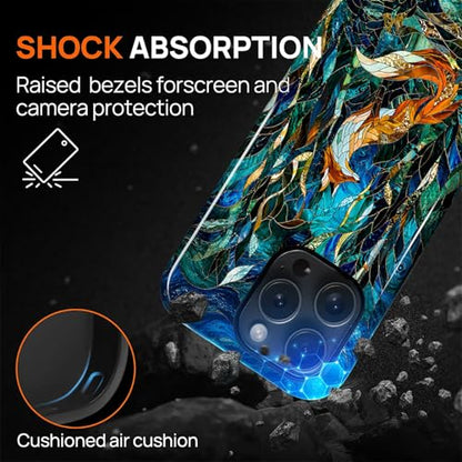 Case Compatible with iPhone 14 Pro Max, Cute Dual Layer Hybrid Phone Cover, Military Grade Drop Protection, Aesthetic Shockproof Phone Case for Women Girls, Woodland Fox Stained Glass - color: Woodland Fox Stained Glass, size: Iphone 14 Pro Max