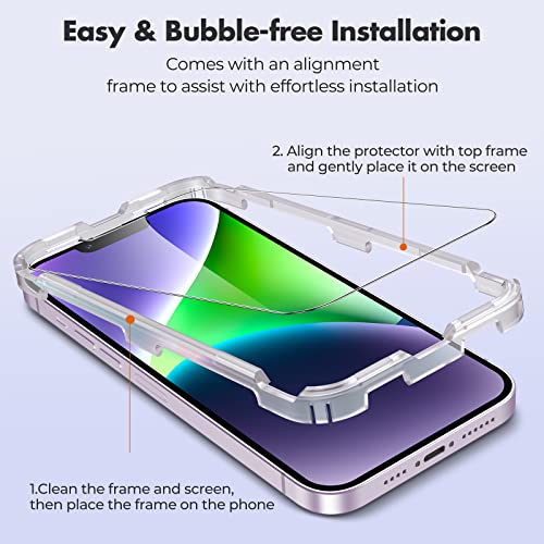 UNBREAKcable 3-Pack Screen Protector for iPhone 14 Tempered Glass | Shatterproof, Easy Install, 9H Hardness, 99.99% HD Clear, Bubble-Free, Anti-Fingerprint, Scratch Resistant, Case Friendly - size: iPhone 14