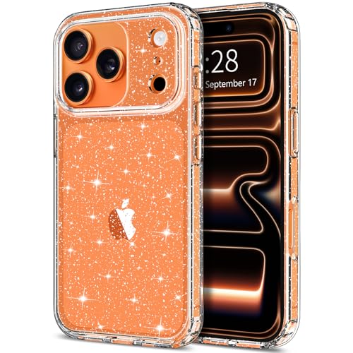 Hython for iPhone 17 Pro Max Case Glitter, Clear Glitter Sparkly Shiny Bling Sparkle Cute Cover, Anti-Scratch Soft TPU Slim Fit Shockproof Protective Phone Cases for Women Girls, Clear Glitter - color: Clear Glitter, size: For Iphone 17 Pro Max - 6.9 Inch