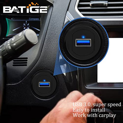 Alloy Single Port USB 3.0 Dashboard Port Car Mount Flush Cable, Male to Female Waterproof Extension Cable for Car Truck Boat Motorcycle with LED Indicator 1ft - style: Single Port 1ft