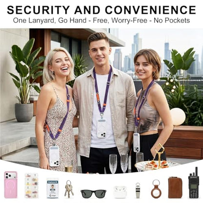 Phone Lanyard Crossbody, Adjustable Ergonomic Shoulder Phone Strap - color: Purple