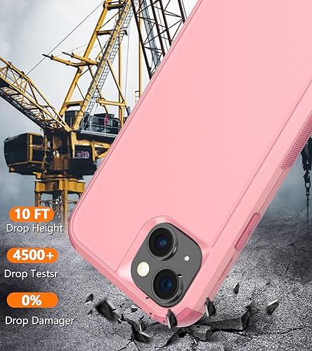 Diverbox for iPhone 15 Pro Case [Shockproof] [Dropproof] [Tempered Glass Screen Protector ],Heavy Duty Protection Phone Case Cover for Apple iPhone 15 Pro 6.1 inch (Pink) - color: Pink