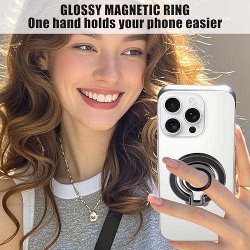 2PCS Magnetic Phone Ring Grip for MagSafe,360° Rotation Adjustable Phone Grip Ring Holder,Finger Holder Stand Accessory for iPhone 16/15/14/13/12/11Series Smartphone Accessories 1