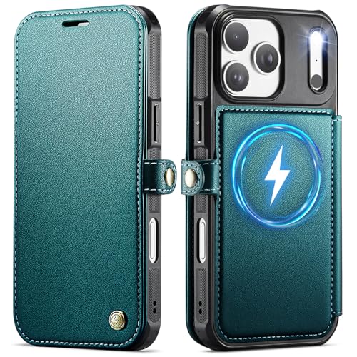 for iPhone 17 Pro Max Slim Case Wallet Wireless Charging Bluegreen - color: Blue Green, size: iPhone 17 Pro Max - 6.9"