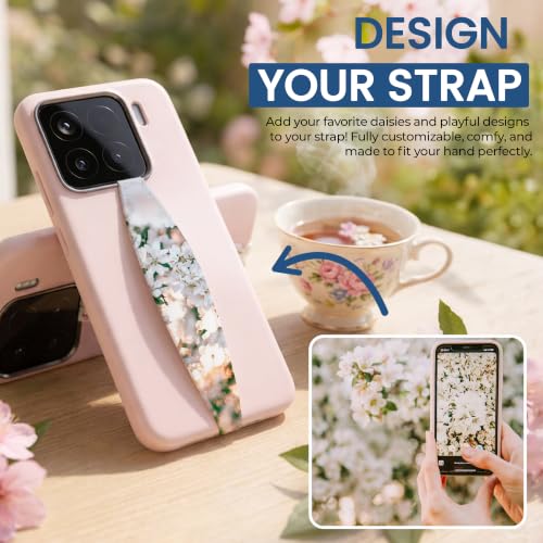 Switchbands Phone Grip Strap – Reversible Soft Elastic Finger Holder for Back of Phone, Anti-Drop Hand Strap, Arthritis Friendly, Wireless Charging Compatible Universal Fit – Dahlia Floral