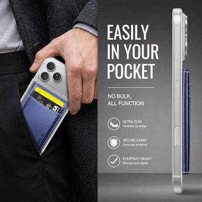 for MagSafe Wallet, Magnetic Phone Wallet RFID Blocking, 6 Cards Holder with Cash Slot,Compatible with Magsafe Phones and Cases for iPhone 17/16/15/14/13/12Pro/Max/Plus - color: Blue