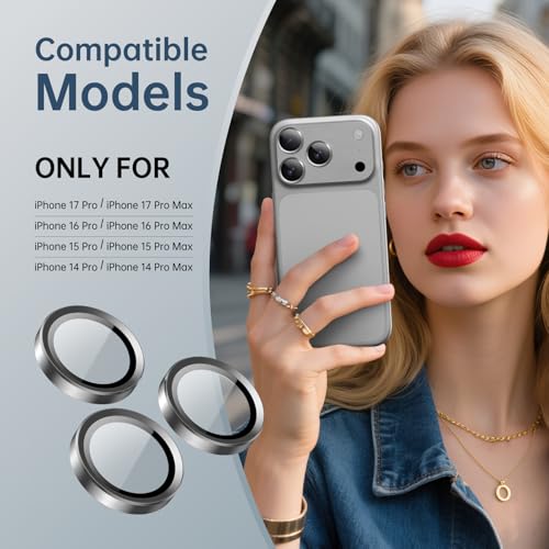 for iPhone 17 Pro Max Camera Lens Protector, Silver - color: Titanium