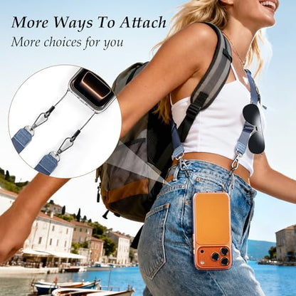 Multifunctional Phone Lanyard Adjustable Anti-Theft Crossbody Phone Strap - color: Blue