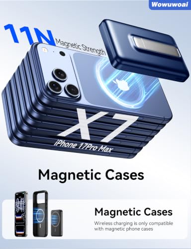 for Magsafe Portable Charger, 10000mAh Wireless Power Bank, Dark Blue - color: Blue