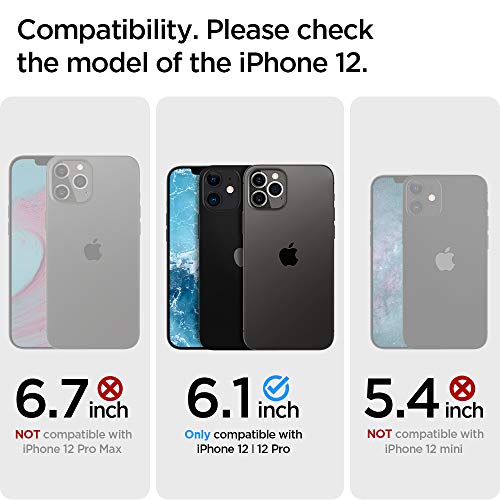 Spigen for iPhone 12/12 Pro Case, Ultra Hybrid [No Magnet Ring][Anti-Yellowing] - Matte Black | Anti-Yellowing Crystal Clarity, Qi Wireless Charge Ready, Patented Air Cushion, MIL-STD-810H Military-Grade Drop Protection - color: Matte Black, size: iPhone