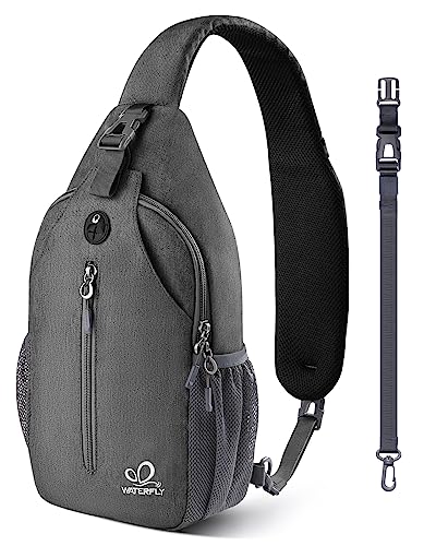 WATERFLY Small Hiking Sling Bag: Crossbody Sling Backpack Chest Bag Daypack for Men Women with Skin-Friendly Shoulder Strap | Additional Triangular Strap,Skin-Friendly Shoulder Strap,,Multi-compartment storage,Water-resistant,Breathable back pad - color: