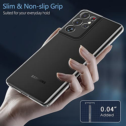 X-level Samsung Galaxy S21 Ultra Case Clear Ultra-Thin Slim Fit Soft TPU S21 Ultra Mobile Phone Cover Anti-Slip Grip Phone Case for Galaxy S21 Ultra-Clear - color: Clear