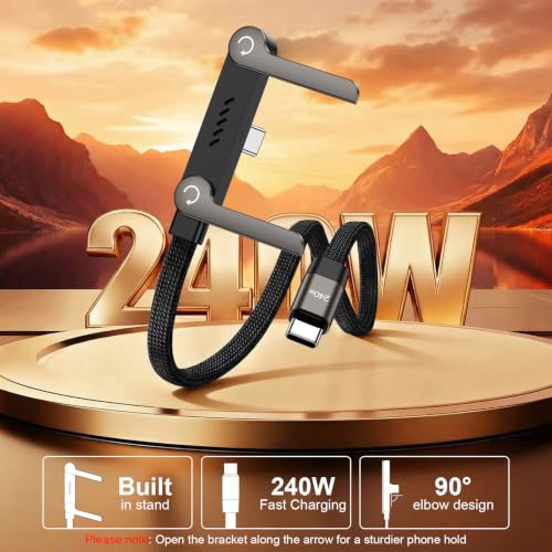 Invisible Holder Charger Cable,240W USB C to USB C Fast Charging Cable 5FT